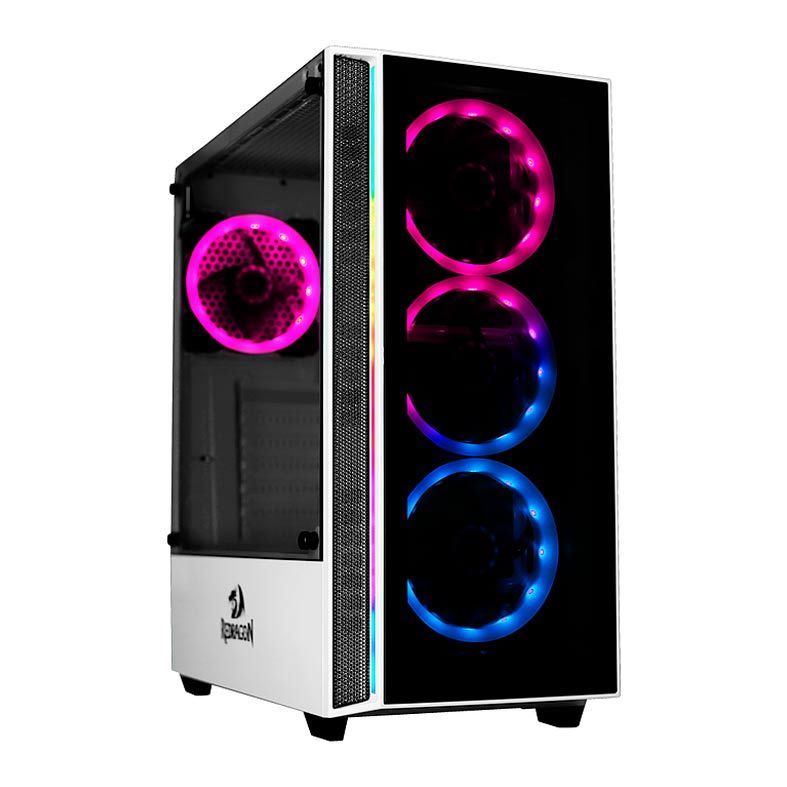 Gabinete Gamer Redragon Grapple Branco RGB, GC-607WH