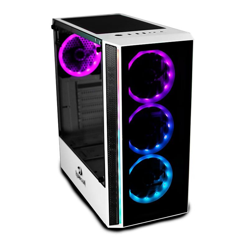 Gabinete Gamer Redragon Grapple Branco RGB, GC-607WH