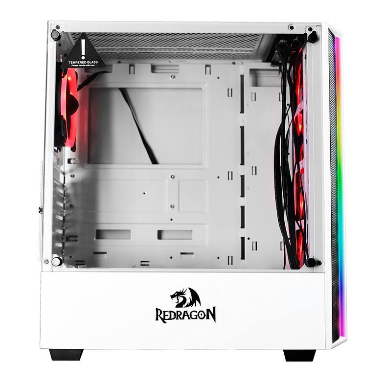 Gabinete Gamer Redragon Grapple Branco RGB, GC-607WH