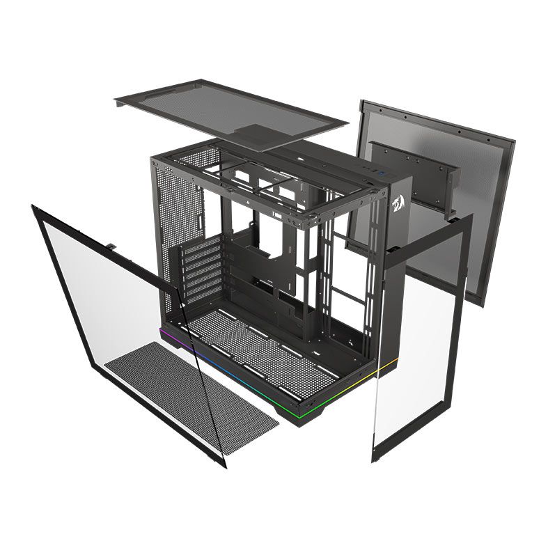 Gabinete Gamer Redragon Scalpel, ARGB, Mid Tower, Lateral de Vidro, Preto, GC-628