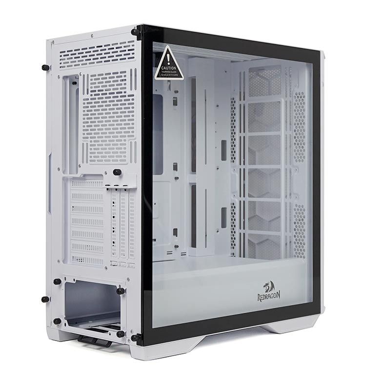 Gabinete Gamer Redragon Demolisher Vidro Temp White, GC-706W