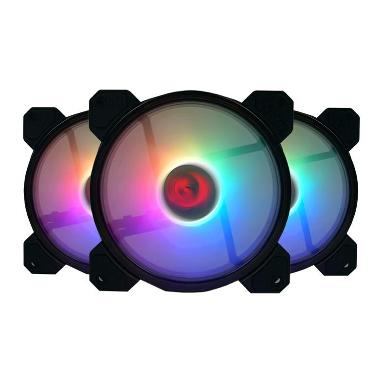 Kit Ventoinhas Redragon RGB 3x120mm c/ Controle, GC-F009