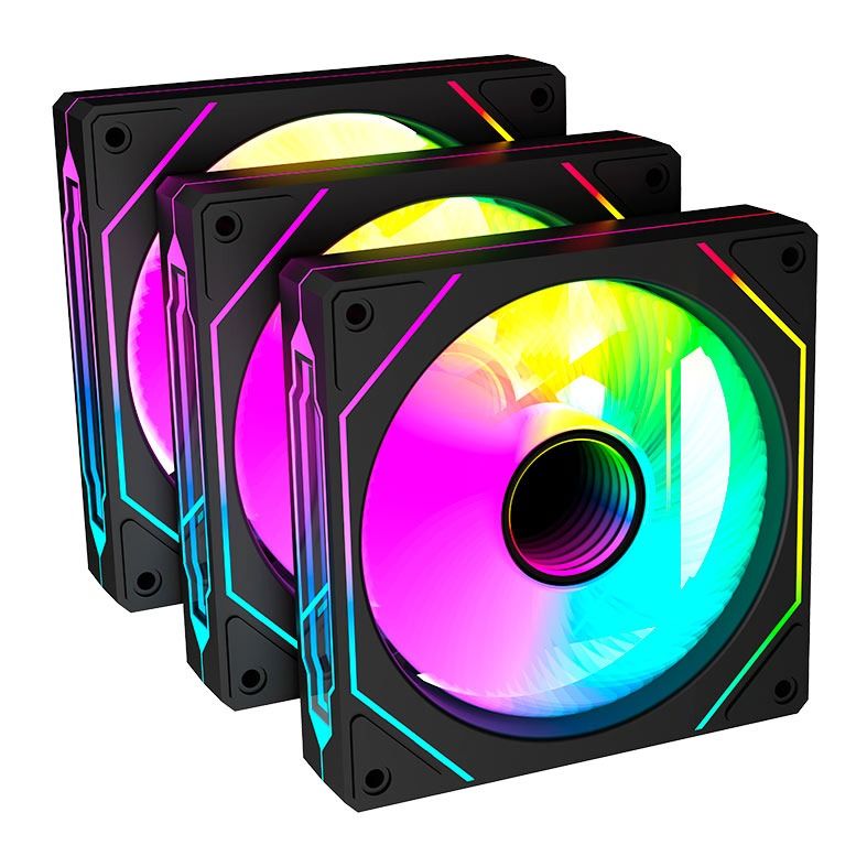 Kit Ventoinhas Redragon GC-F015, ARGB, 3x120mm, Preto, GC-F015