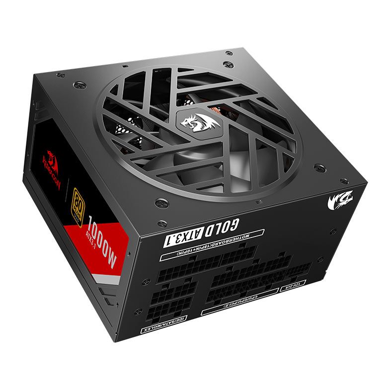 Fonte Redragon Master RGMS-1000W, 1000W, ATX 3.1, PCIe 5.1, Full-Modular, 80 Plus Gold, Preto, GC-MS03