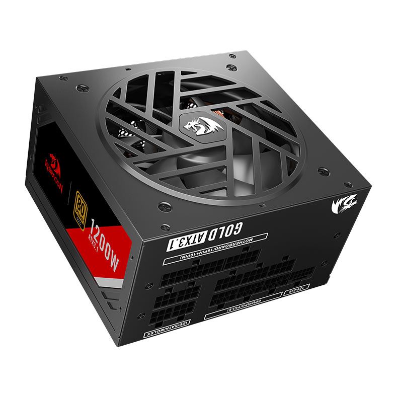 Fonte Redragon Master RGMS-1200W, 1200W, ATX 3.1, PCIe 5.1, Full-Modular, 80 Plus Gold, Preto, GC-MS05