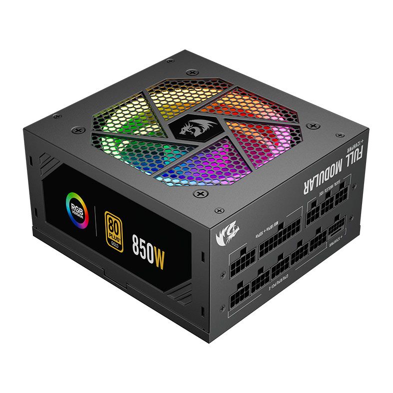 Fonte Redragon Power Supply RGB, 850W, Full-Modular, 80 Plus Gold, Preto, GC-PS007-1