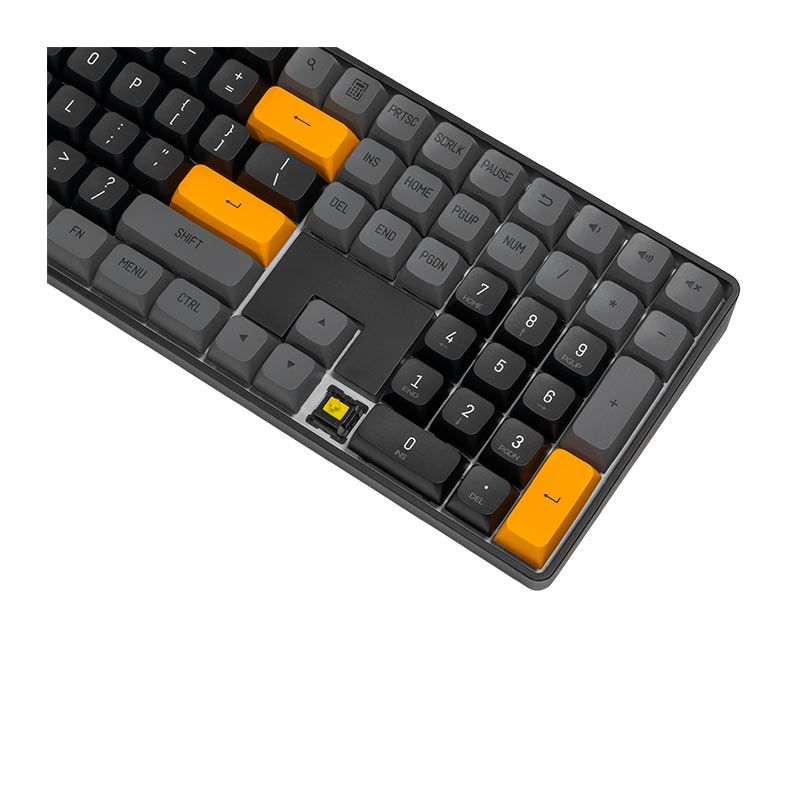 Teclado Mecanico Aigo GD108 Brown Sugar, Wireless, Switch Amarelo, Preto e Cinza, GD108-BS-YL