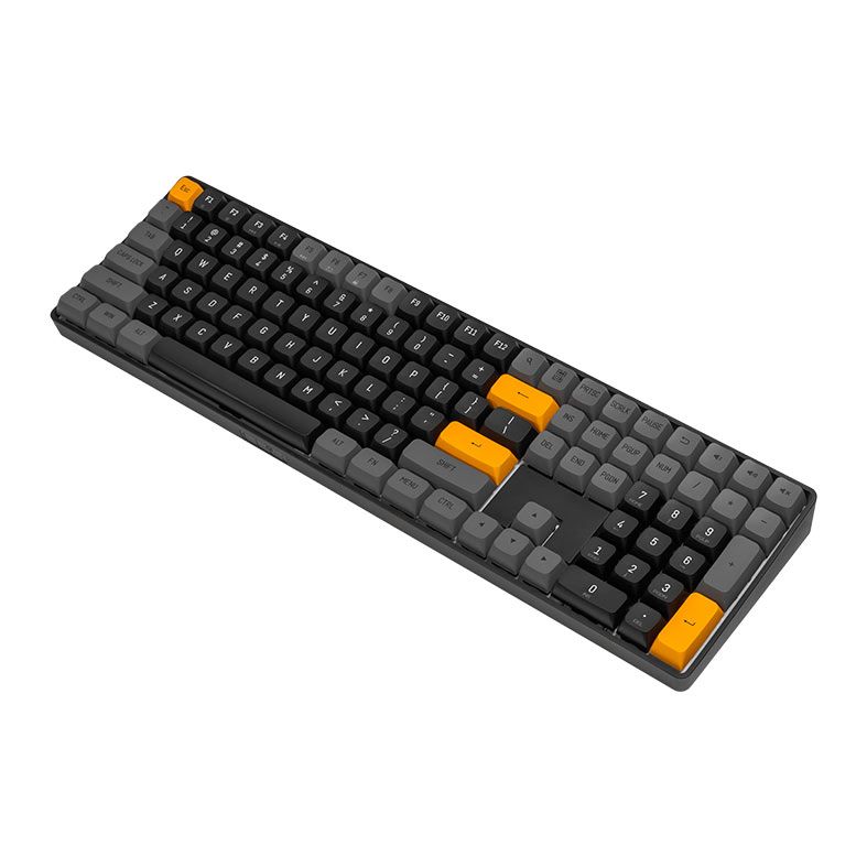 Teclado Mecanico Aigo GD108 Brown Sugar, Wireless, Switch Amarelo, Preto e Cinza, GD108-BS-YL
