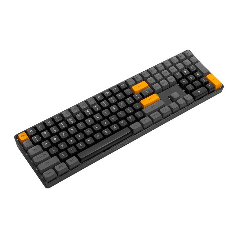 Teclado Mecanico Aigo GD108 Brown Sugar, Wireless, Switch Amarelo, Preto e Cinza, GD108-BS-YL