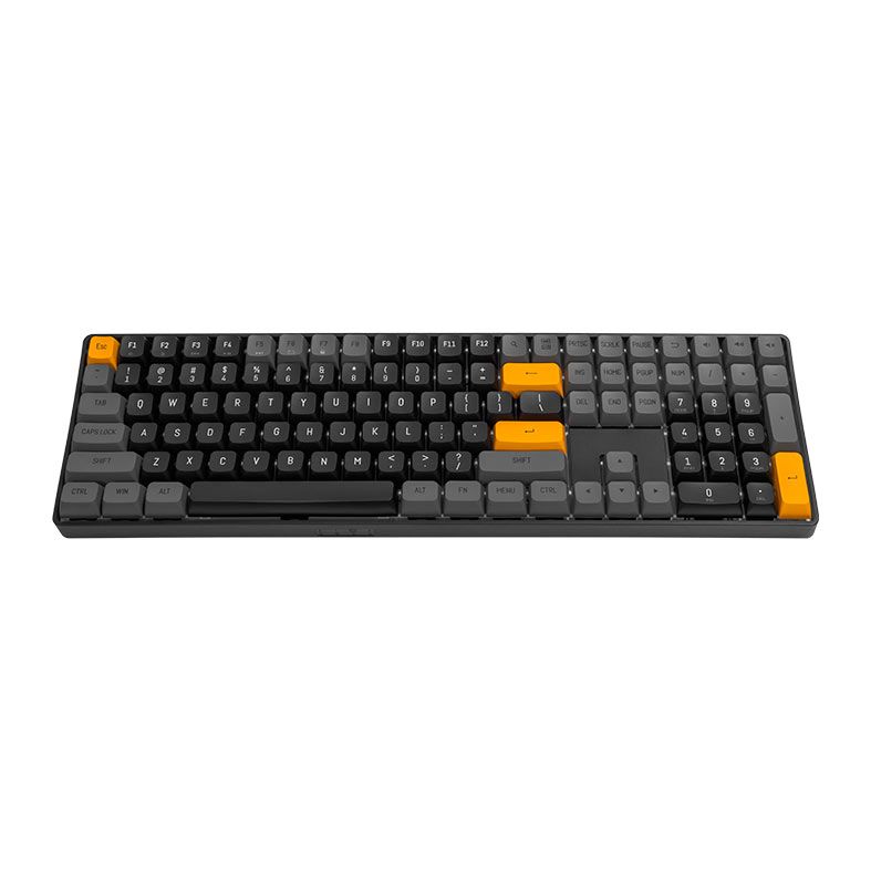 Teclado Mecanico Aigo GD108 Brown Sugar, Wireless, Switch Amarelo, Preto e Cinza, GD108-BS-YL