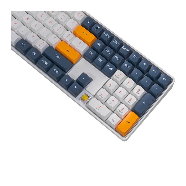 Teclado Mecanico Aigo GD108 Starry Blue, Wireless, Switch Amarelo, Branco e Azul, GD108-SB-YL