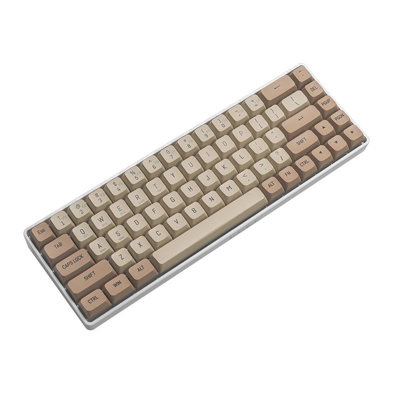 Teclado Mecanico Aigo GD68 Milky Brown, Wireless, Switch Amarelo, Bege, GD68-MB-YL