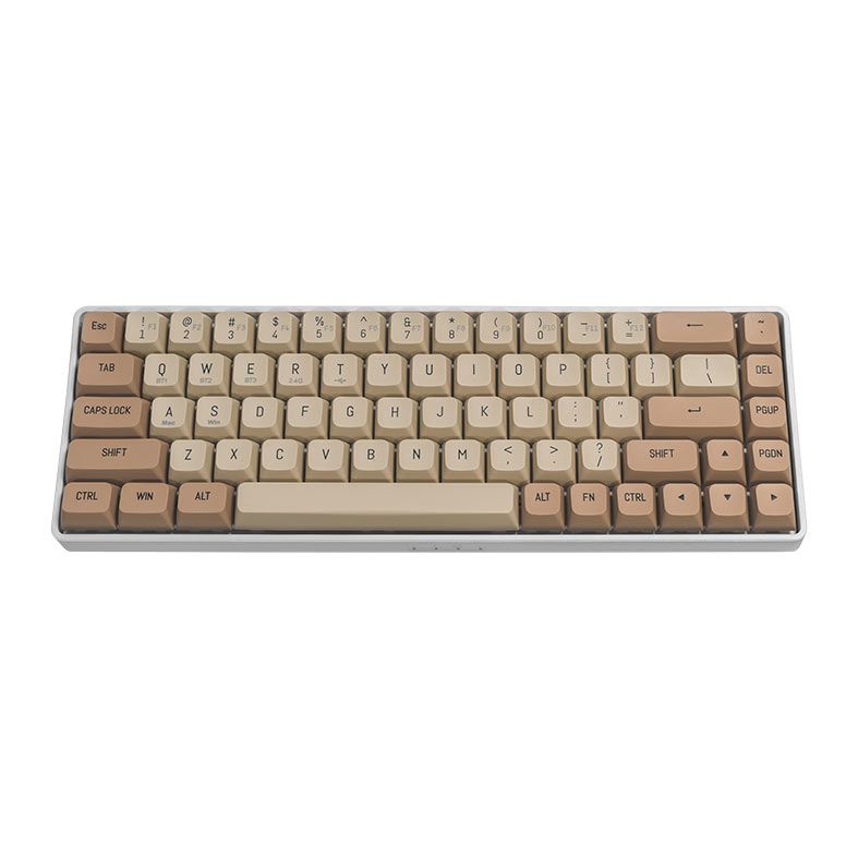 Teclado Mecanico Aigo GD68 Milky Brown, Wireless, Switch Amarelo, Bege, GD68-MB-YL