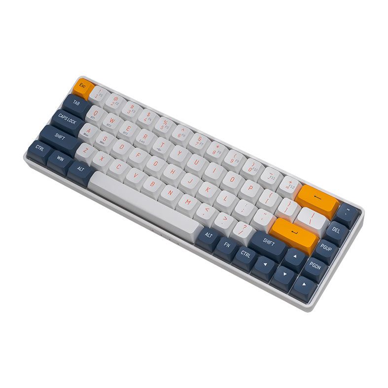 Teclado Mecanico Aigo GD68 Starry Blue, Wireless, Switch Amarelo, Branco e Azul, GD68-SB-YL