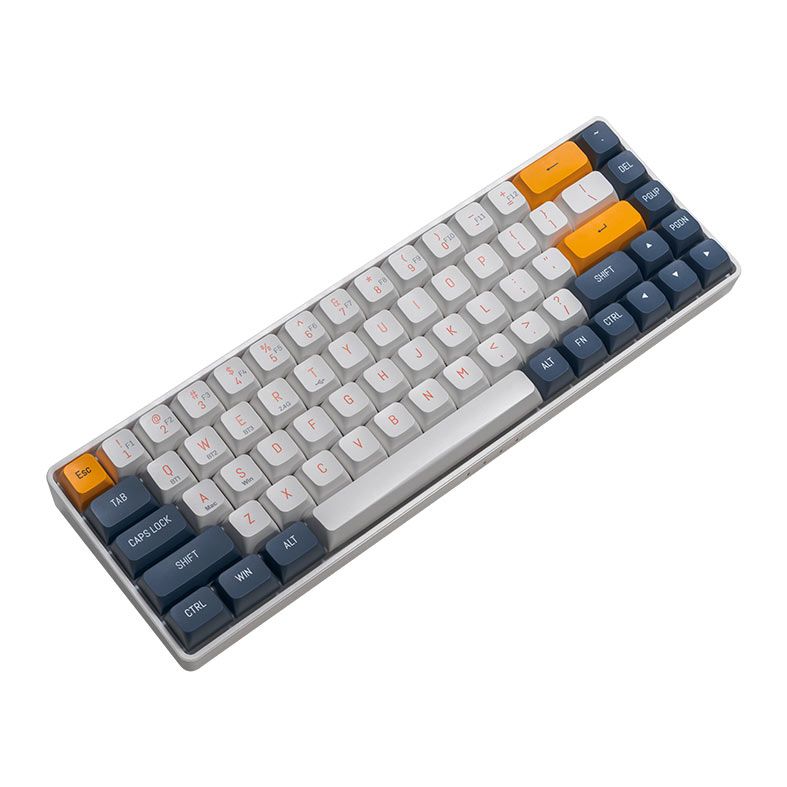 Teclado Mecanico Aigo GD68 Starry Blue, Wireless, Switch Amarelo, Branco e Azul, GD68-SB-YL