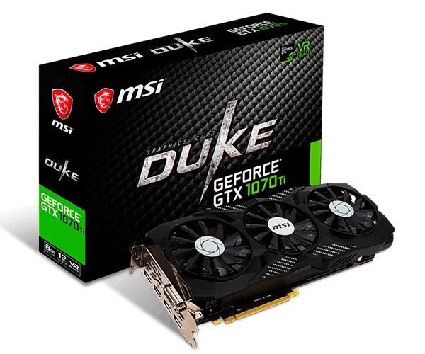 Placa De Video MSI GeForce GTX 1070 Ti Duke 8G 256 Bits