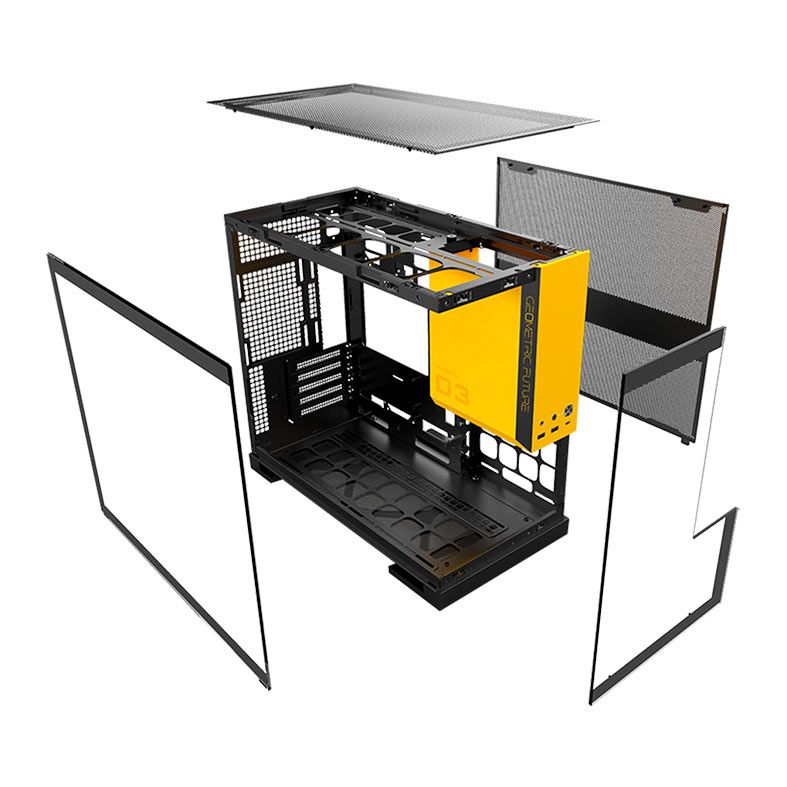 Gabinete Gamer Geometric Future Model 3, Mini-Tower, Lateral de Vidro, Branco, GEO-M3-BY