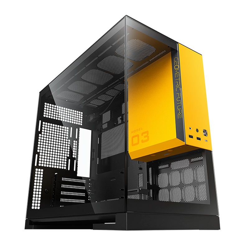 Gabinete Gamer Geometric Future Model 3, Mini-Tower, Lateral de Vidro, Branco, GEO-M3-BY