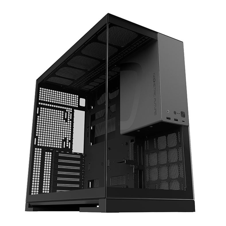 Gabinete Gamer Geometric Future Model 5, Mid-Tower, Lateral de Vidro, Preto, Preto e Cinza, GEO-M5-BG