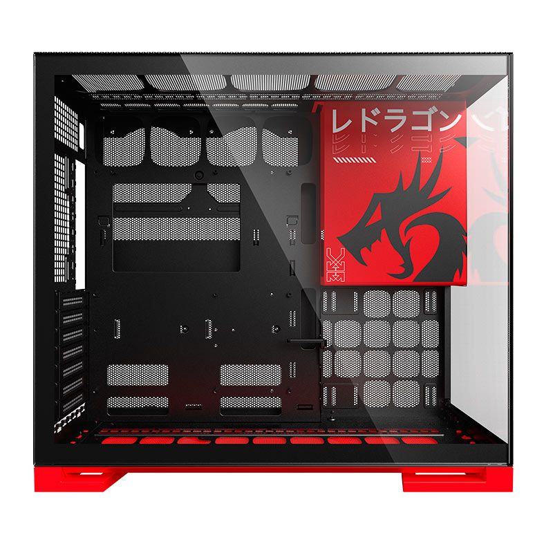 Gabinete Gamer Geometric Future Model 5 Redragon, Mid-Tower, Lateral de Vidro, Preto e Vermelho, GEO-M5-RD