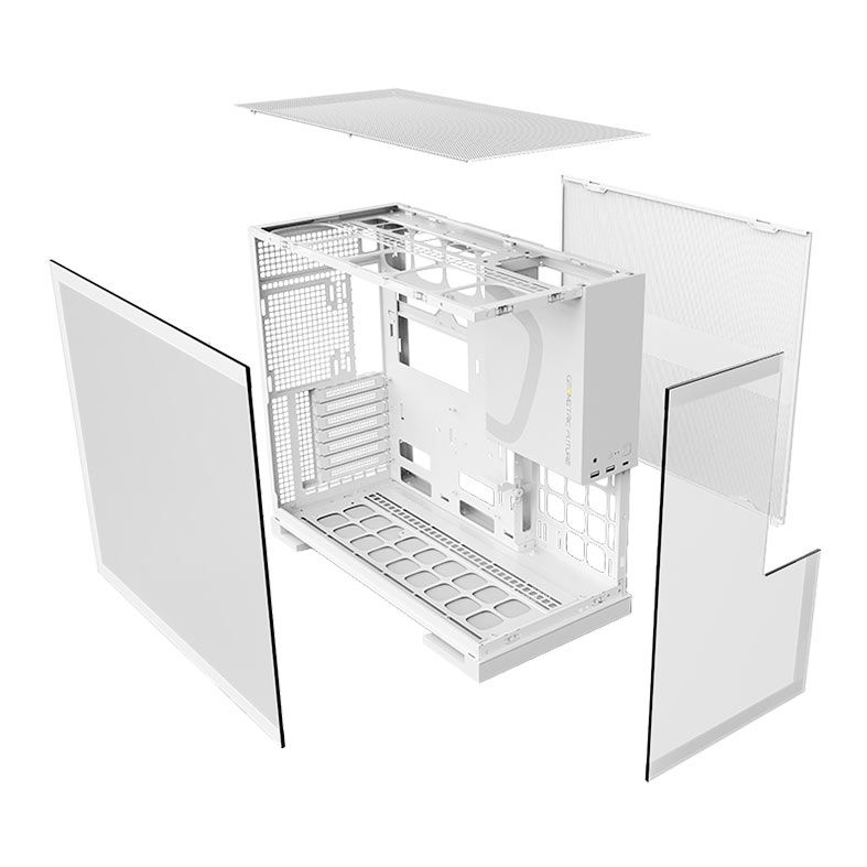 Gabinete Gamer Geometric Future Model 5, Mid-Tower, Lateral de Vidro, Branco, GEO-M5-W