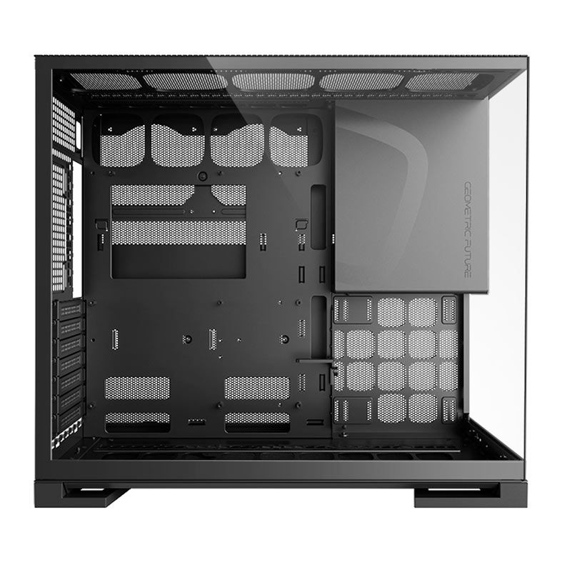 Gabinete Gamer Geometric Future Model 5, ARGB, Mid-Tower, Lateral de Vidro, Com 5 Fans, Preto e Cinza, GEO-M5F-BG