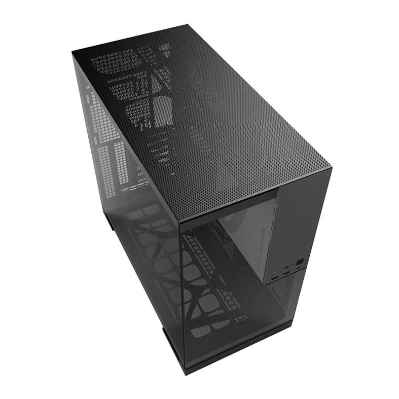 Gabinete Gamer Geometric Future Model 5, ARGB, Mid-Tower, Lateral de Vidro, Com 5 Fans, Preto e Cinza, GEO-M5F-BG
