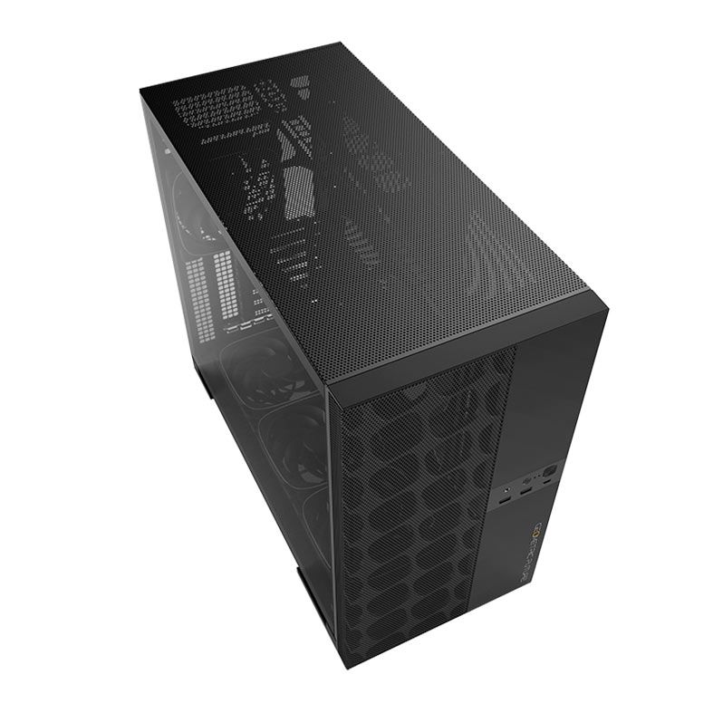 Gabinete Gamer Geometric Future Model 5 Vent, Mid-Tower, Lateral de Vidro, Com 5 Fans, Preto, GEO-M5VF-B