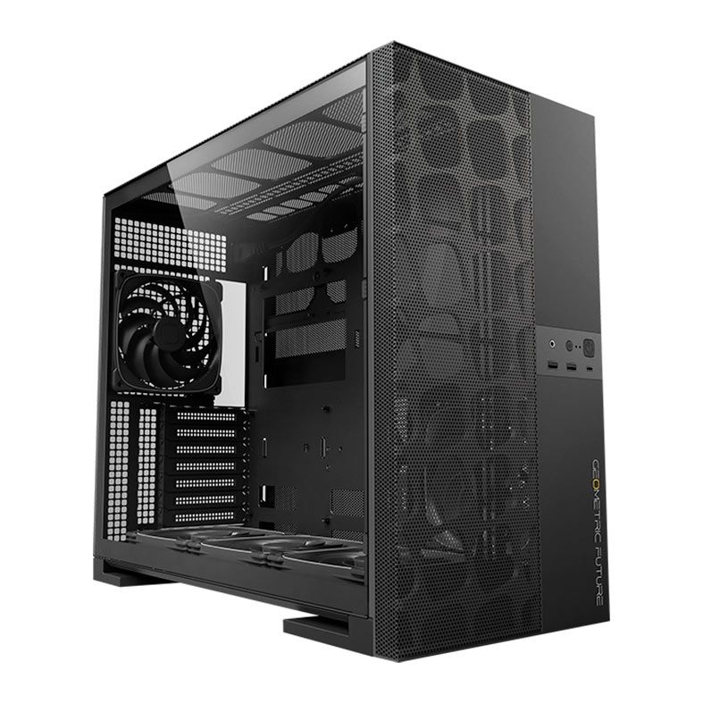 Gabinete Gamer Geometric Future Model 5 Vent, Mid-Tower, Lateral de Vidro, Com 5 Fans, Preto, GEO-M5VF-B