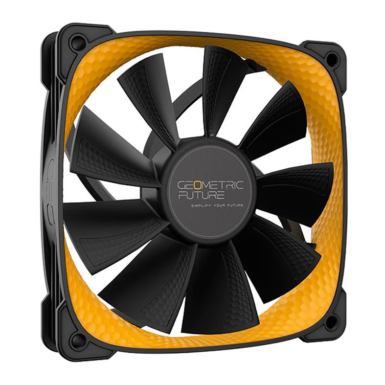 Kit Ventoinhas Geometric Future Squama 2505Y, 3x120mm, Preto e Amarelo, GEO-S2505Y-3
