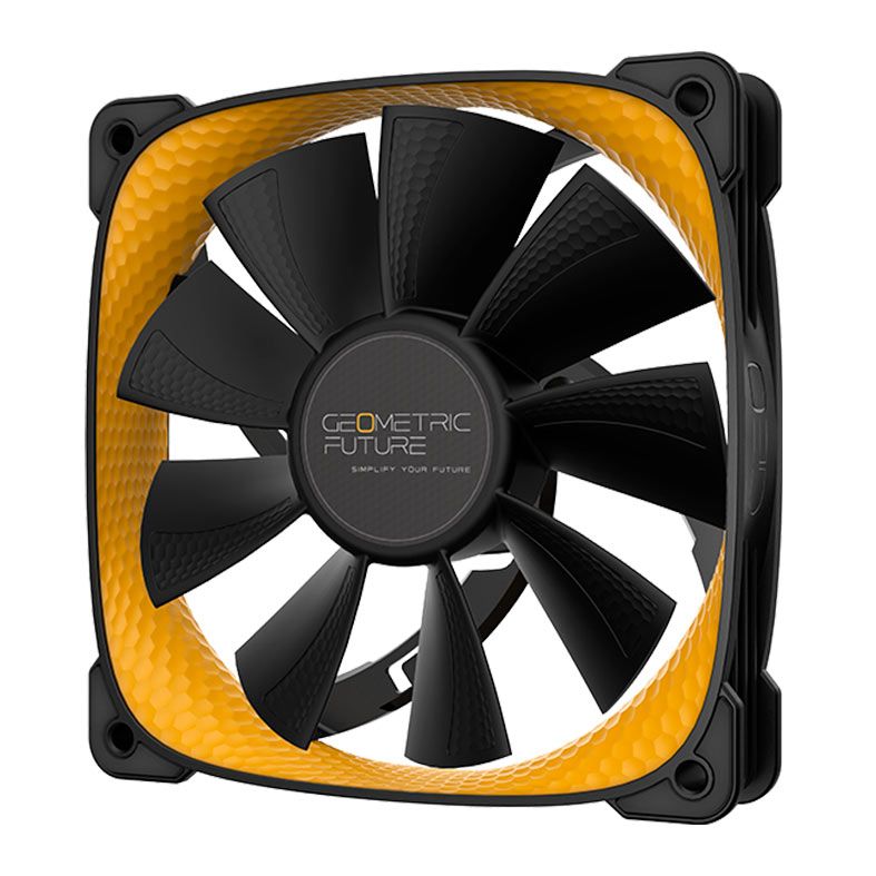 Kit Ventoinhas Geometric Future Squama 2505Y, 3x120mm, Preto e Amarelo, GEO-S2505Y-3