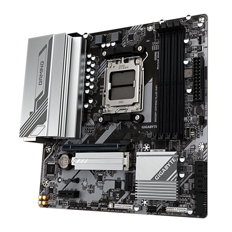 Placa Mae Gigabyte B650M Gaming Plus WiFi, DDR5, Socket AMD AM5, M-ATX, Chipset AMD B650, GIGA-B650M-GAMING-PLUS-WIFI