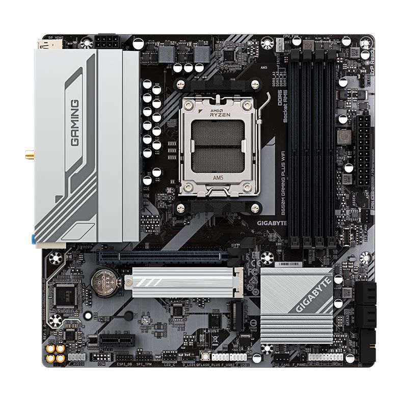 Placa Mae Gigabyte B650M Gaming Plus WiFi, DDR5, Socket AMD AM5, M-ATX, Chipset AMD B650, GIGA-B650M-GAMING-PLUS-WIFI