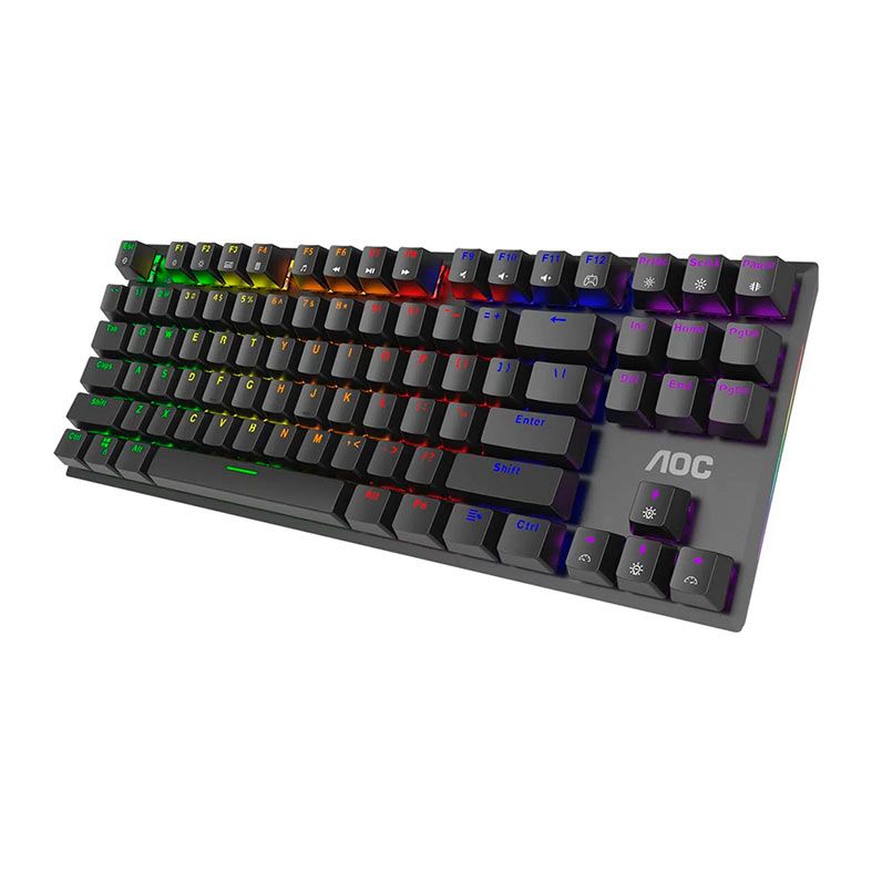 Teclado Mecanico AOC GK450, RGB, ANSI, Switch Vermelho, Preto, GK450BR-FG
