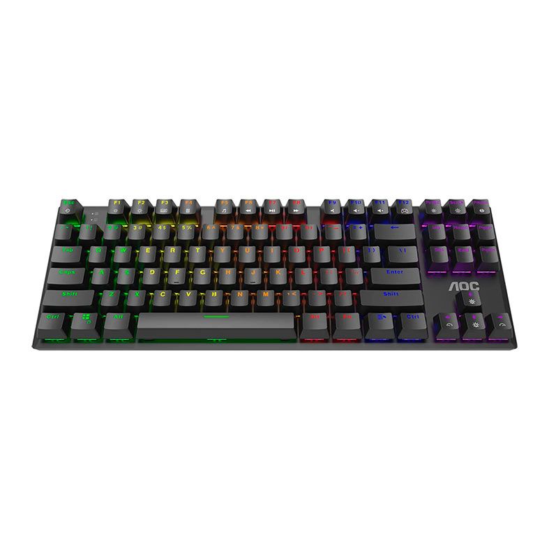 Teclado Mecanico AOC GK450, RGB, ANSI, Switch Vermelho, Preto, GK450BR-FG