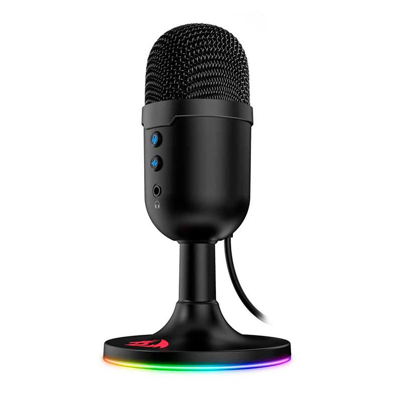 Microfone Gamer Redragon Pulsar, RGB, USB, Preto, GM303
