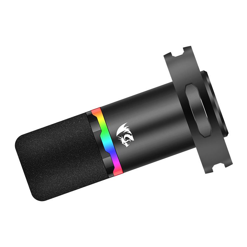 Microfone Dinâmico Gamer Redragon Solara, RGB, Com Braço Articulado e Schok Mount, USB, Preto, GM307