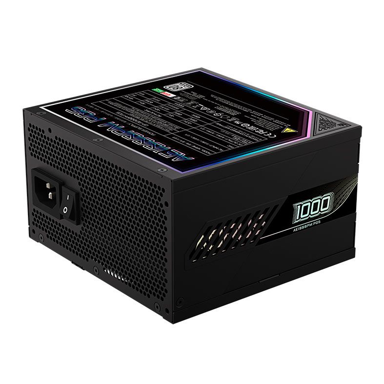 Fonte Gigabyte Aorus Elite P1000W, 1000W, ATX 3.0, PCIe 5.0, Full-Modular, 80 Plus Platinum, Preto, GP-AE1000PM-PG5