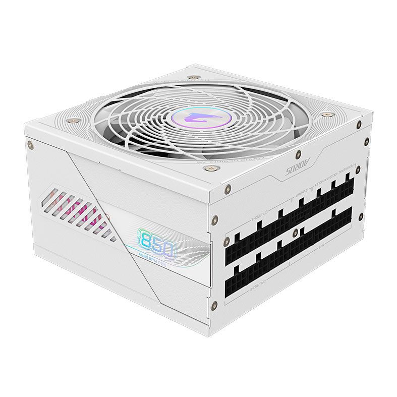 Fonte Gigabyte Aorus Elite P850W Ice, 850W, ATX 3.1, PCIe 5.0, Full-Modular, 80 Plus Platinum, Branco, GP-AE850PM-PG5-ICE