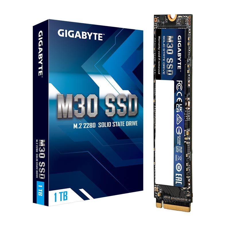 SSD Gigabyte M30, 1TB, M.2 2280, PCIe NVMe, Leitura 3500 MB/s, Gravacao 3000 MB/s, GP-GM301TB-G