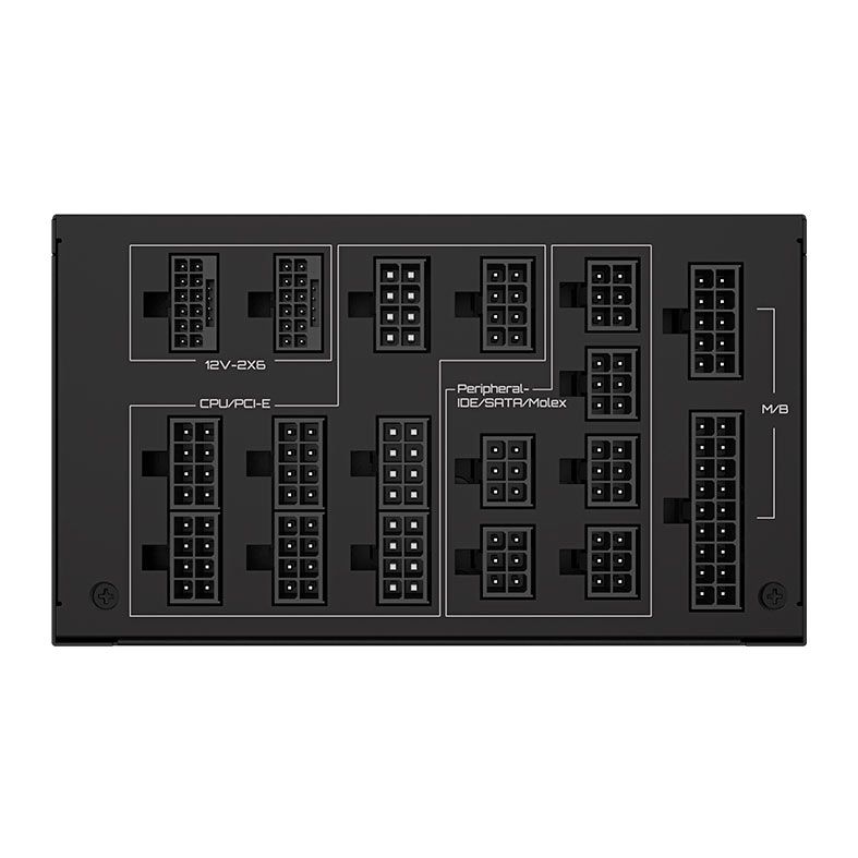 Fonte Gigabyte UD1600PM PG5 AI TOP, 1600W, ATX 3.1, PCIe 5.0, Full-Modular, 80 Plus Platinum, Preto, GP-UD1600PM-PG5
