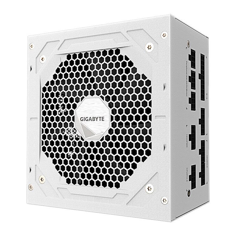 Fonte Gigabyte UD85GM PG5W, 850W, ATX 3.0, PCIe 5.0, Full-Modular, 80 Plus Gold, Branco, GP-UD850GM-PG5W