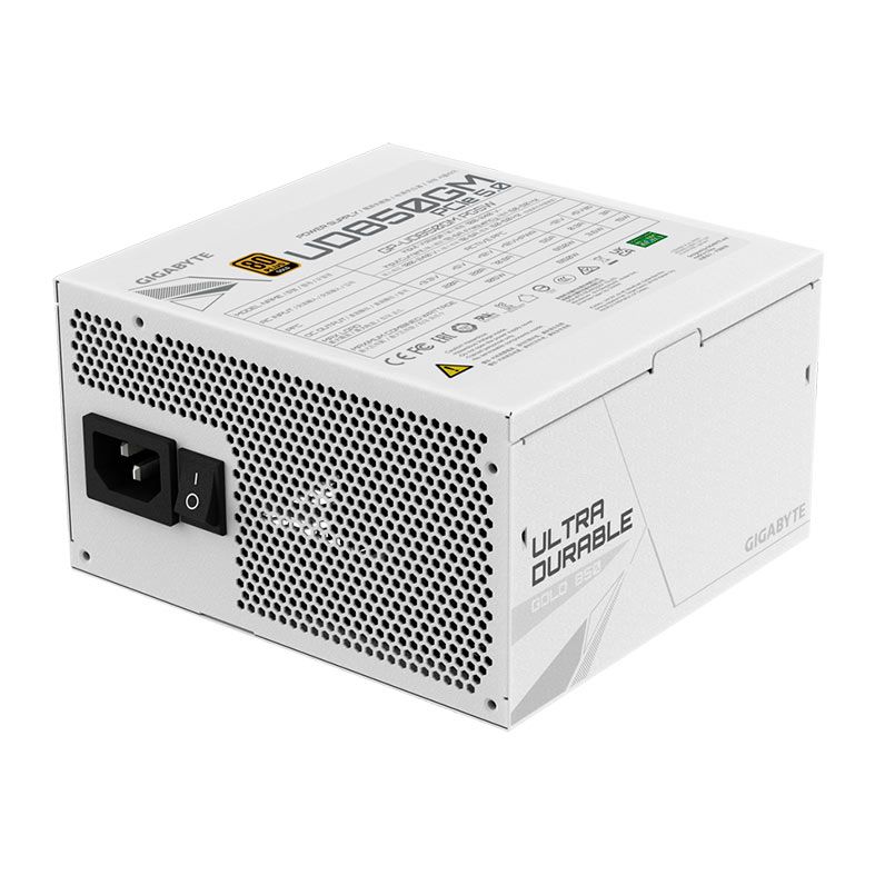 Fonte Gigabyte UD85GM PG5W, 850W, ATX 3.0, PCIe 5.0, Full-Modular, 80 Plus Gold, Branco, GP-UD850GM-PG5W