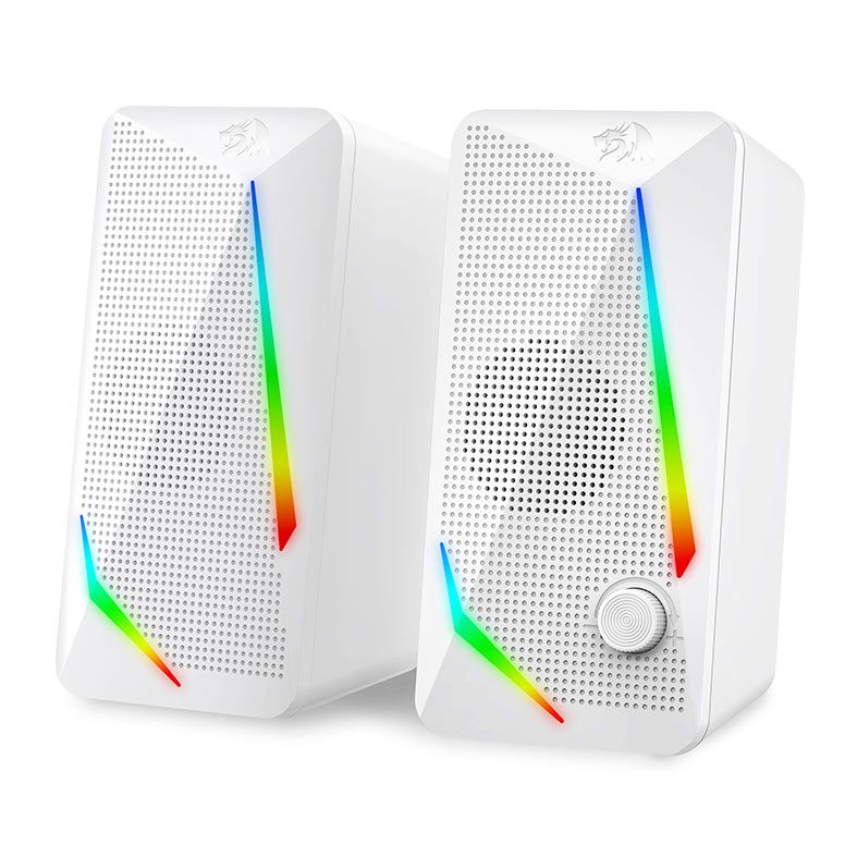 Caixa de Som Gamer Redragon Waltz, RGB, 5W RMS, P2/USB, Branco, GS510W