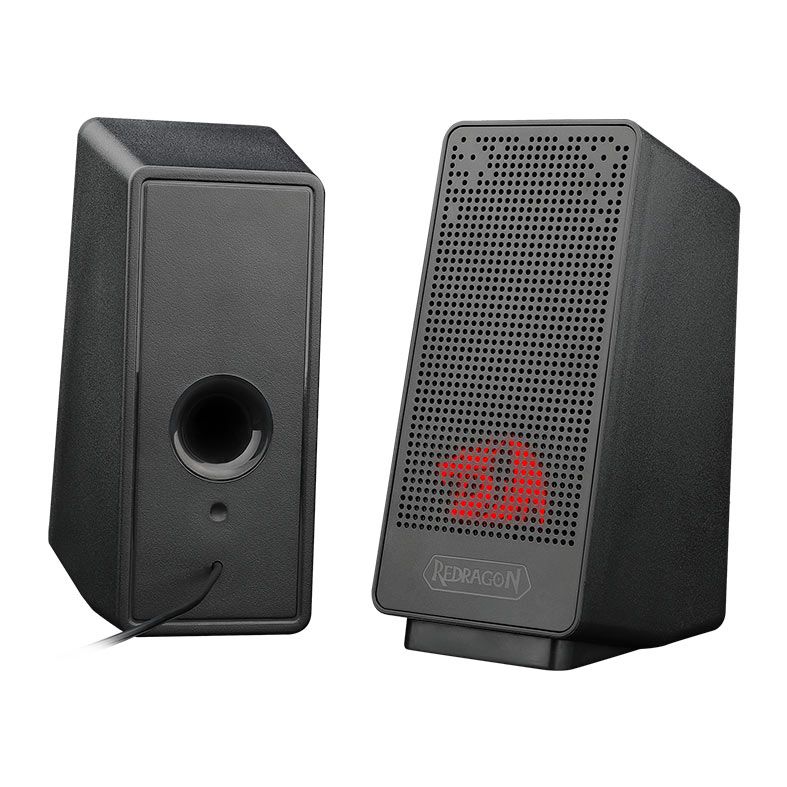 Caixa de Som Gamer Redragon Ranch, 2x3W RMS, USB, LED Vermelha, Preto, GS513-RANCH
