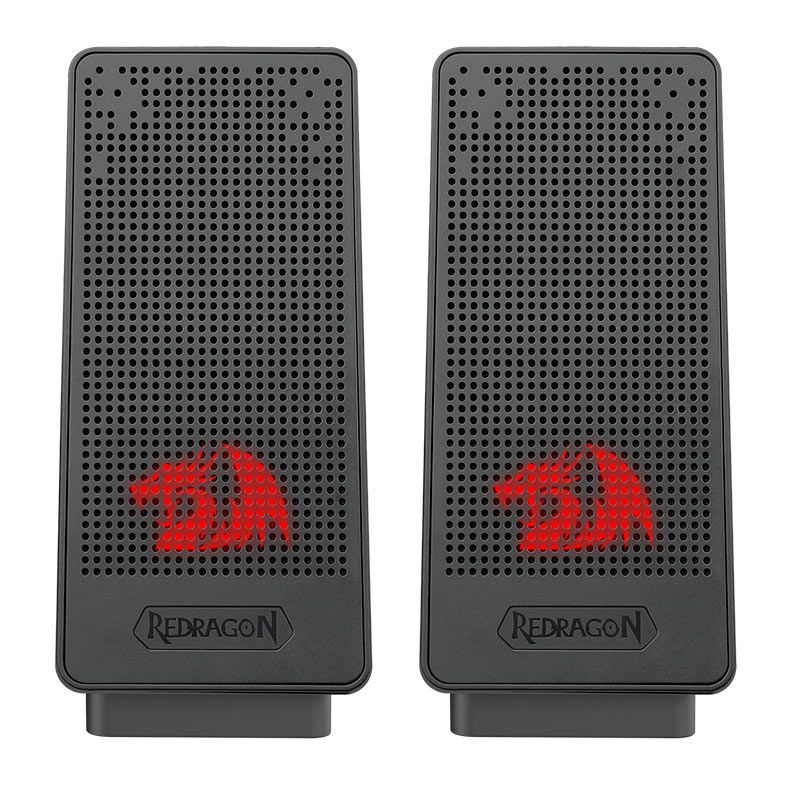 Caixa de Som Gamer Redragon Ranch, 2x3W RMS, USB, LED Vermelha, Preto, GS513-RANCH