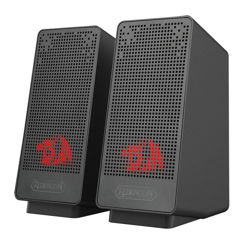 Caixa de Som Gamer Redragon Ranch, 2x3W RMS, USB, LED Vermelha, Preto, GS513-RANCH