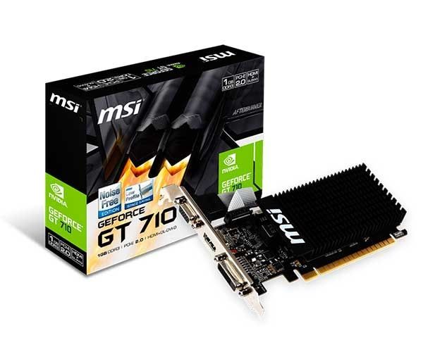 Placa De Video MSI Geforce GT 710 1GB GDDR3 Low Profile 64-bit, 912-V809-3000