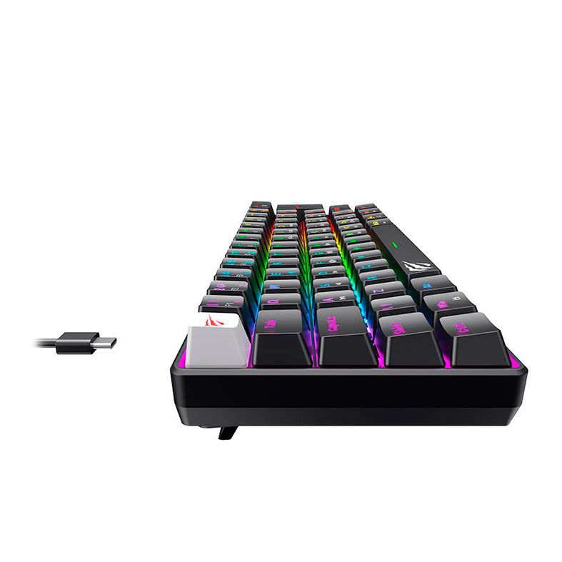 Teclado Mecanico Havit GT-KB11L, RGB, ABNT2, Switch Vermelho, Preto, GT-KB11L-PB