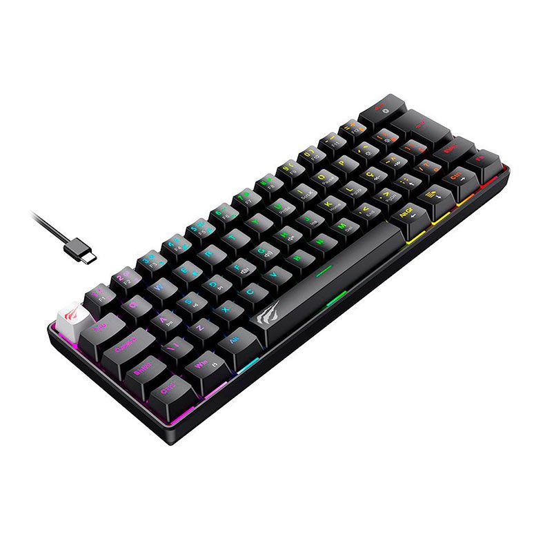 Teclado Mecanico Havit GT-KB11L, RGB, ABNT2, Switch Vermelho, Preto, GT-KB11L-PB